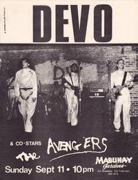 ORIGINAL SHOW FLYER FOR DEVO &amp; THE AVENGERS AT MABUHAY GARDENS by DEVO; The Avengers - 1977