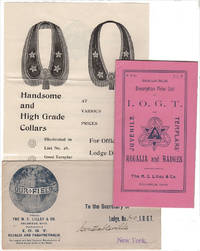 cover of 1890 - "HANDSOME AND HIGH GRADE COLLARS FOR OFFICERS, LODGE DEPUTIES AND MEMBERS" - A mail-order package of advertising materials for the Independent Order of Good Templars (I.O.G.T.), the most important and successful temperance organization of the 19th century