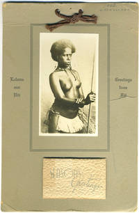 1943 Calendar with real photo of Fijian woman Loloma mai Viti - Greetings from Fiji