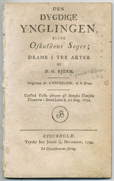 Den dygdige ynglingen, eller oskuldens seger;…