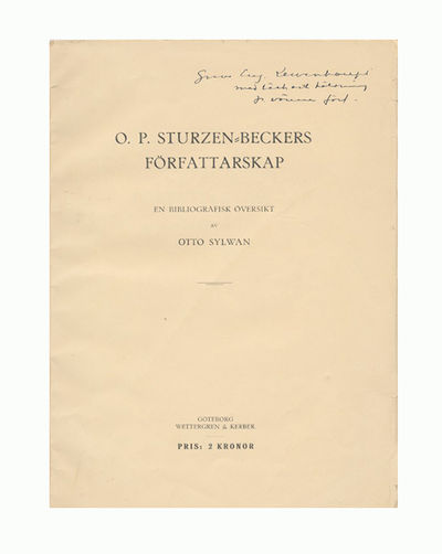 Sturzen-Beckers författarskap. En bibliografisk…