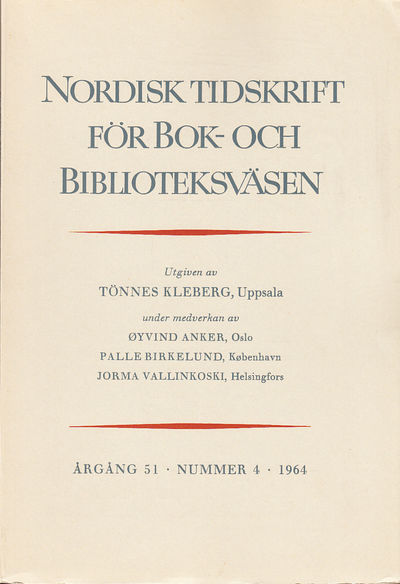 Nordisk tidskrift för bok- och biblioteksväsen.…