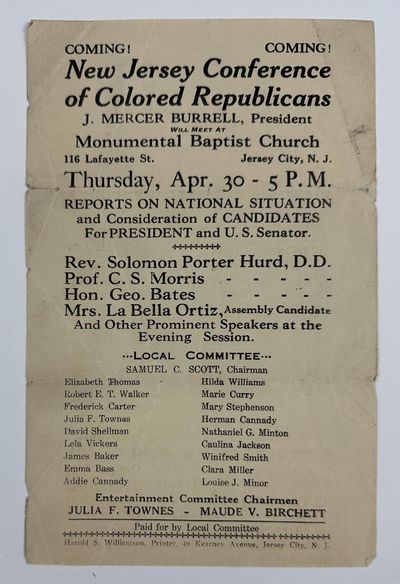 Coming! Coming! New Jersey Conference of Colored Republicans... [caption title]