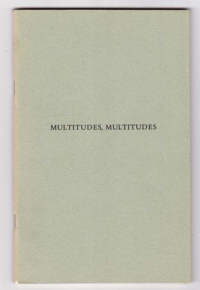 NY: Washington Street Press, 1973. First edition, first prnt. Printed stapled wraps. No hardcover ed...