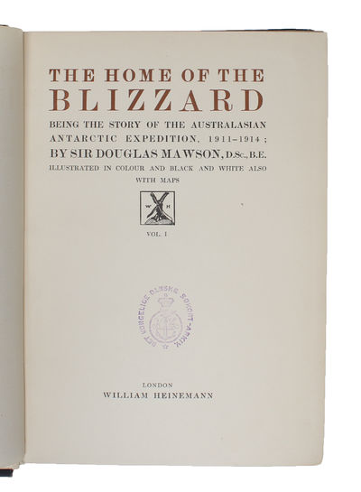 The Home of the Blizzard being the Story of the Australian Antarctic Expedition, 1911-1914. Illustrated in Colour and black and white also Maps. 2 Vols. (photo 2)