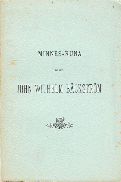 Minnes-runa öfver boktryckerikonstförvandten John…