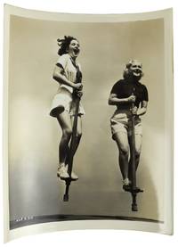 Silver Gelatin Photograph of Actresses on Pogo Sticks