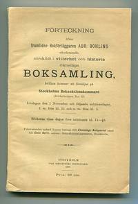 Förteckning öfver framlidne bokförläggaren Abr.…