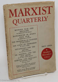 cover of Marxist Quarterly, vol. 1, no. 3 (October-December 1937)