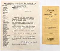 International League for the Rights of Man Pitch Letter and Promotional Brochure -- Cold War, Korean War Era