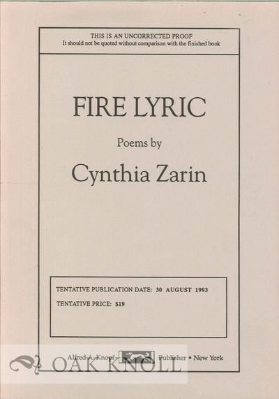 FIRE LYRIC, POEMS