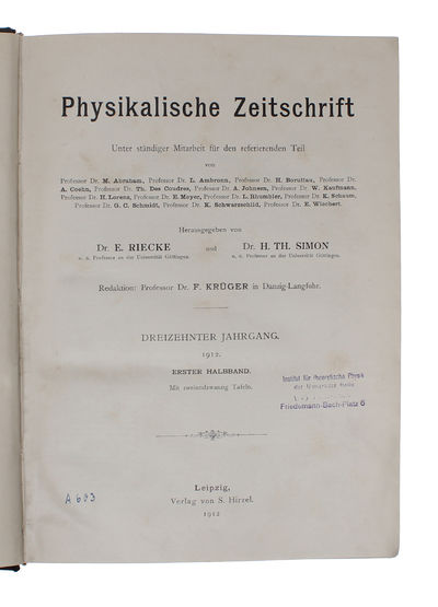 Uber Beobachtungen der durchdringenden Strahlung bei sieben Freiballonfahrten. - [THE DISCOVERY OF COSMIC RAYS] (photo 3)