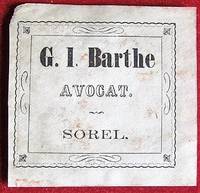 image of Ex-libris Québec G.I. Barthe, Avocat, Sorel