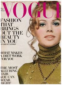 cover of VOGUE April 1969. BRITT EKLAND. KATHARINE HEPBURN, JEAN SHRIMPTON