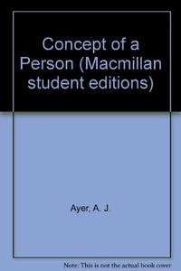 cover of The Concept of a Person: and Other Essays