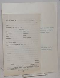 Declared unfair and fined: April 15, 1915 [handbill, together with a blank form for filing...