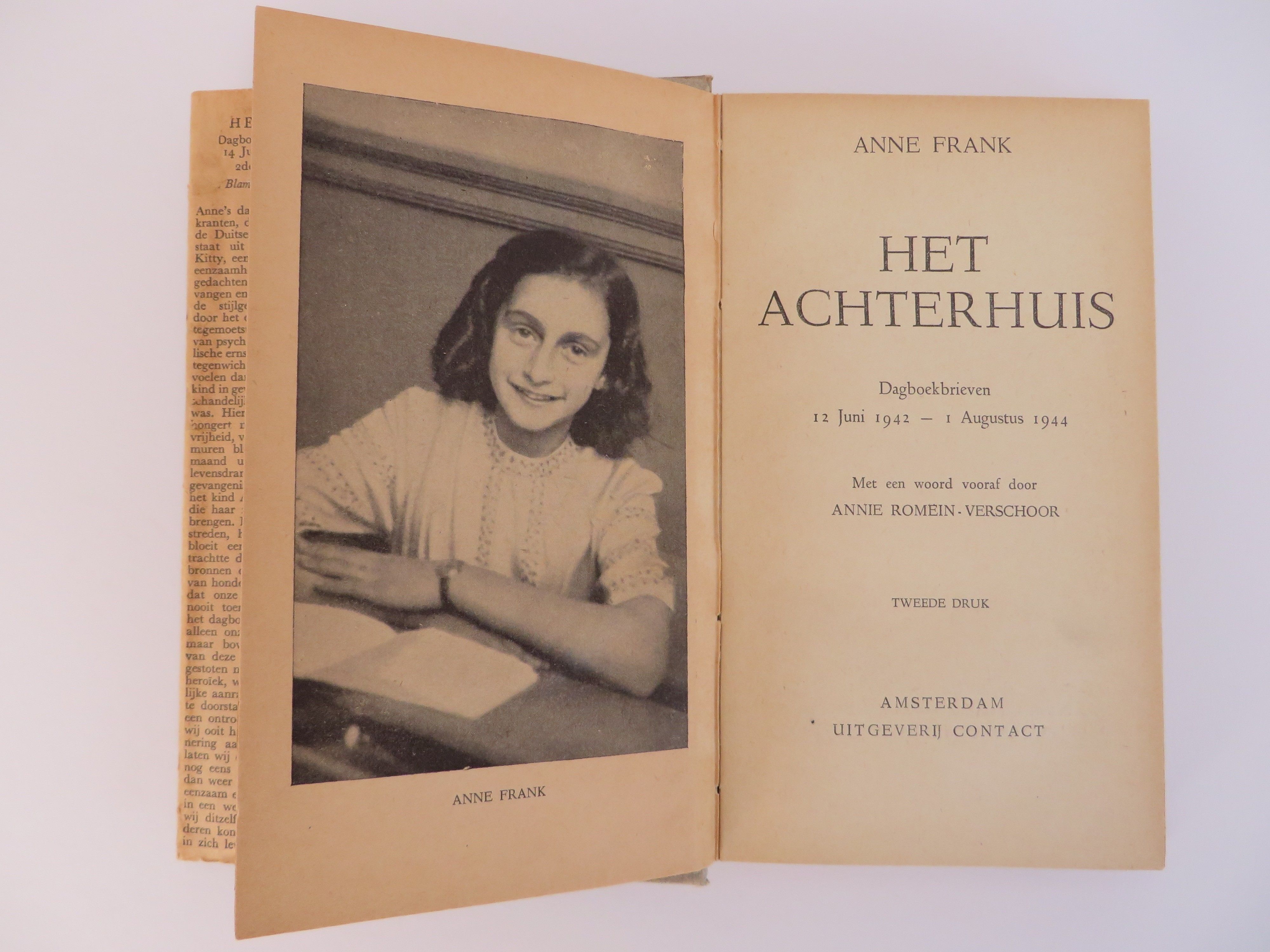 Het Achterhuis (The Diary of Anne Frank). [First Edition/Second Print