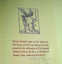 THE ESSAYES [ESSAYS] OR COUNSELS CIVILL & MORALL OF FRANCIS BACON BARON OF VERULAM VISCOUNT SAINT ALBAN
