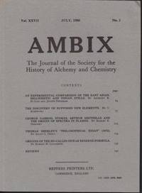 Ambix. The Journal of the Society for the History of Alchemy and Early Chemistry Vol. XXVII, No. 2. July, 1980 by Anon