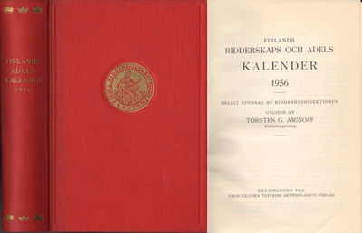 FINLANDS RIDDERSKAPS OCH ADELS KALENDER 1956.