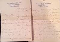 1900 ORIGINAL MANUSCRIPT LETTER DETAILING A MASSIVE BLAZE IN BALTIMORE CITY