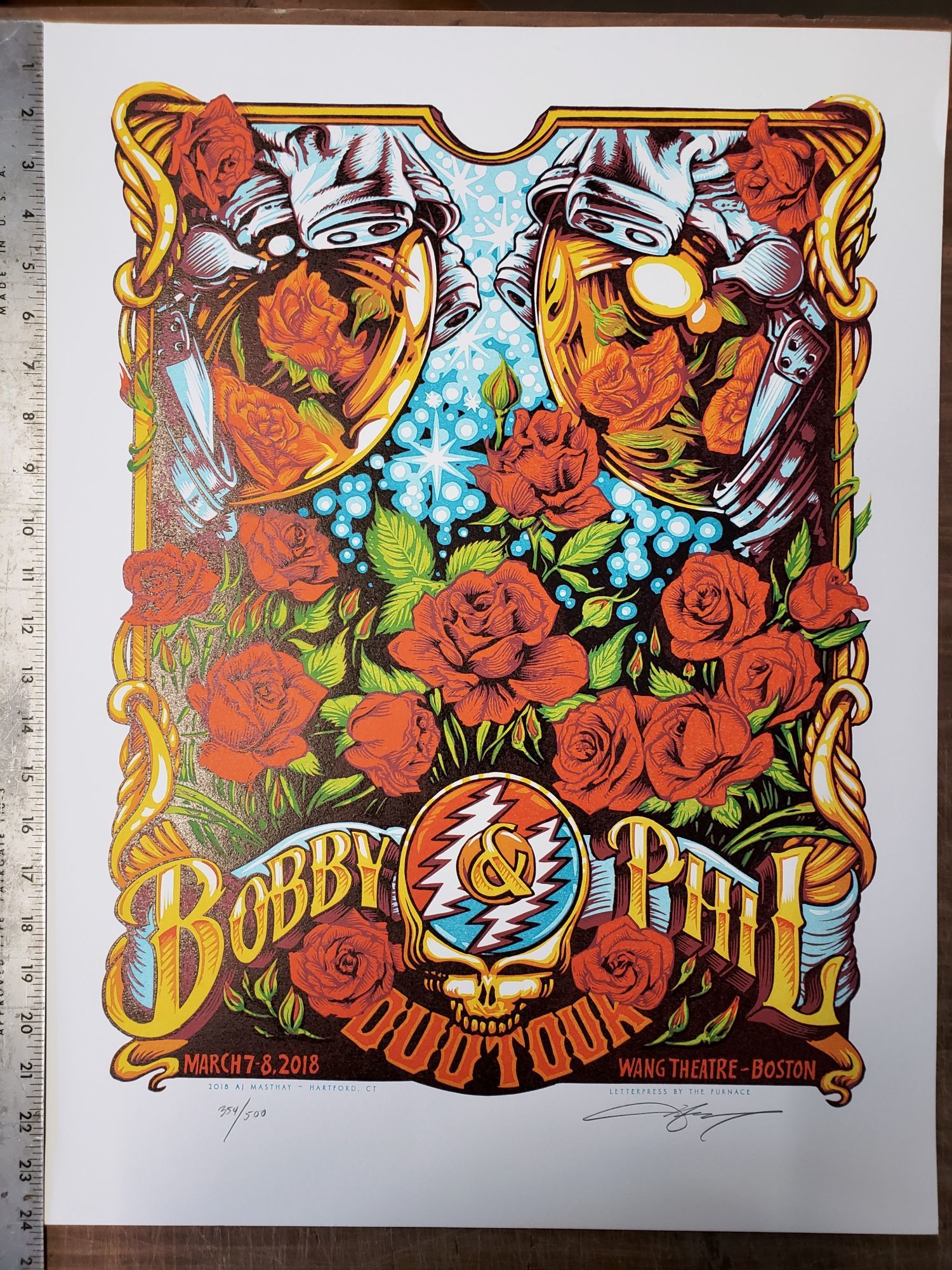Bobby and Phil- 2018 - Tour Poster - Boston, MA. M