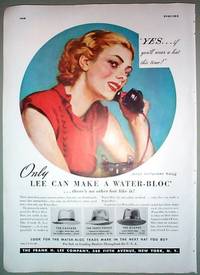 image of 1937 James Montgomery Flagg Illustrated Ad for Lee Hats