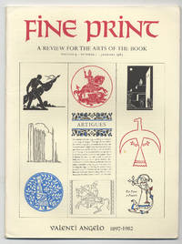 Fine Print: Volume 9, Number 1, January, 1983: Valenti Angelo: 1897-1982