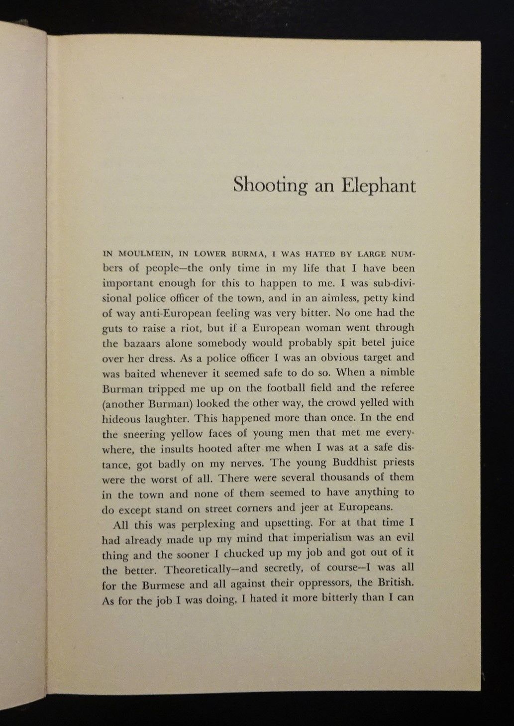 Shooting an Elephant and Other Essays by Orwell 1st American