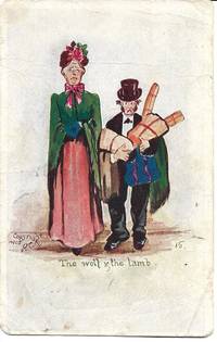 image of Haggard Husband_Domineering Wife on 1907 Comic Postcard