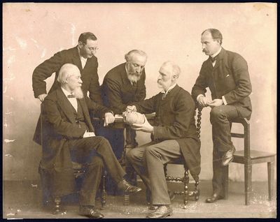 Silverprint photo of the faculty of Cooper Medical College
