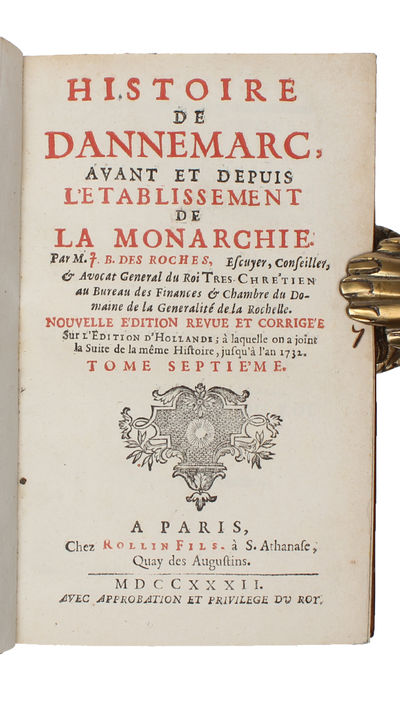 Histoire de Dannemarc, avant et depuis l'établissement de la monarchie.‎ Nouvelle Edition. 9 vols.  - [BEAUTIFULLY BOUND COPY OF THE FIRST FRENCH WORK ON THE HISTORY OF DENMARK] (photo 11)