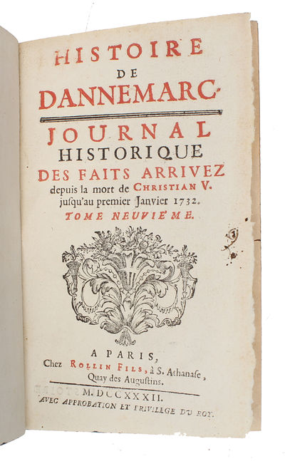 Histoire de Dannemarc, avant et depuis l'établissement de la monarchie.‎ Nouvelle Edition. 9 vols.  - [BEAUTIFULLY BOUND COPY OF THE FIRST FRENCH WORK ON THE HISTORY OF DENMARK] (photo 13)