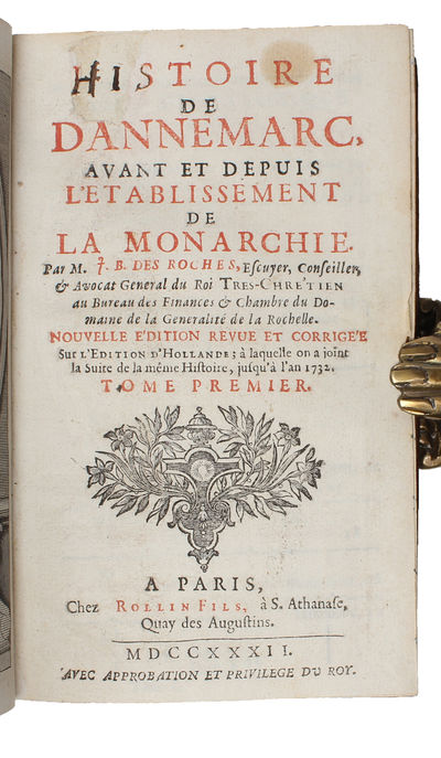 Histoire de Dannemarc, avant et depuis l'établissement de la monarchie.‎ Nouvelle Edition. 9 vols.  - [BEAUTIFULLY BOUND COPY OF THE FIRST FRENCH WORK ON THE HISTORY OF DENMARK] (photo 3)