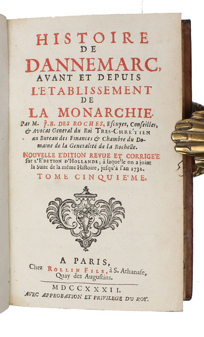 Histoire de Dannemarc, avant et depuis l'établissement de la monarchie.‎ Nouvelle Edition. 9 vols.  - [BEAUTIFULLY BOUND COPY OF THE FIRST FRENCH WORK ON THE HISTORY OF DENMARK] (photo 9)