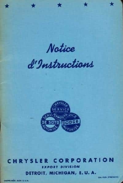NOTICE D´INSTRUCTIONS.