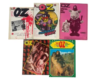 London Underground Press Issues of OZ Magazine Featuring Antiwar Satire, Drug Culture, Sexual Liberation, and Political Dissent