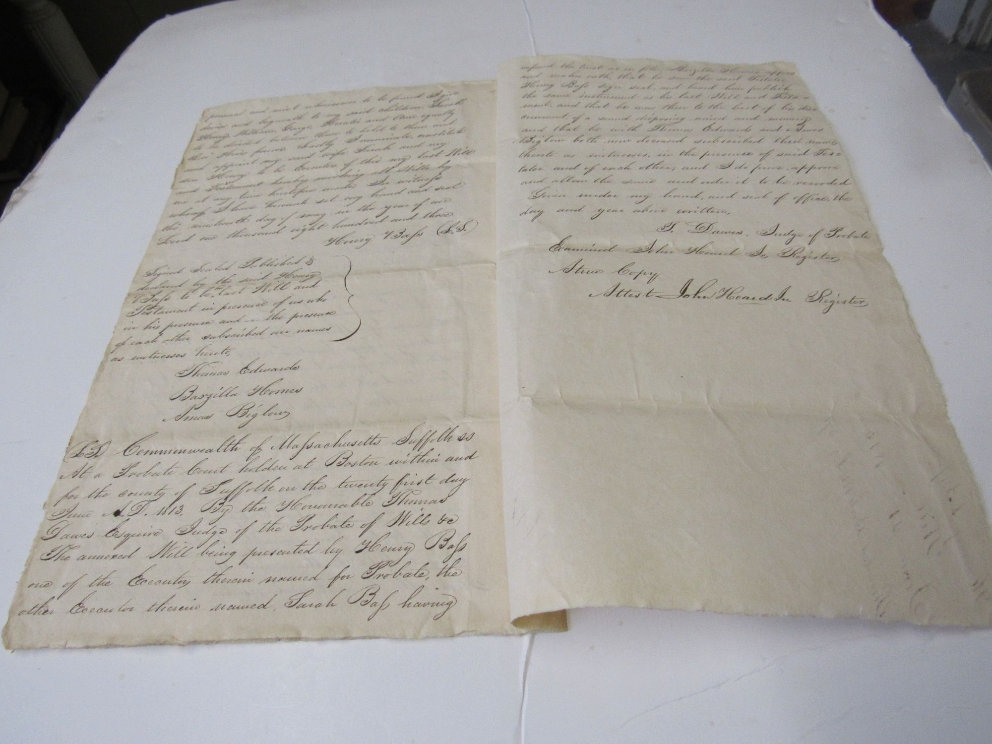 Copy of the Probate proceedings for the will of He