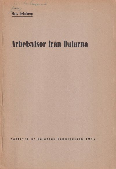 Arbetsvisor från Dalarna [= rubrik].