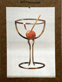 Mid-Air" Card stock Sign - A fine Manhattan Cocktail floating in a frame