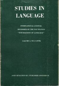 INTERNATIONAL JOURNAL STUDIES IN LANGUAGE. VOLUME 2, NO. 2 (1978). H. E. Hinch & Evelyn G. Pike:...