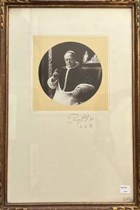 Signed Framed Circular Photo of Pope Pius XI
