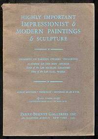 Highly Important Impressionist & Modern Paintings & Sculpture: Property of Various Owners Including Academy of The New Church, Estate of the Late Michael Zagayski, Heirs of the Late Carl Weeks