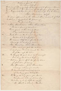 1864 - &quot;WHEN A LADY LIFTS HER SKIRTS / SHE SHOOTS A BLOODY YANKEE&quot;. A tongue-in-cheek Confederate poem about using &quot;chamber lye&quot; to produce gunpowder is included in a satirical Union Army request to establish a quota of recruit urine to be used for nitre production by Poem by Thomas Wetmore. Satirical request by "S[alt] Peter, Adjt." and reply by George B. Harris - 1864