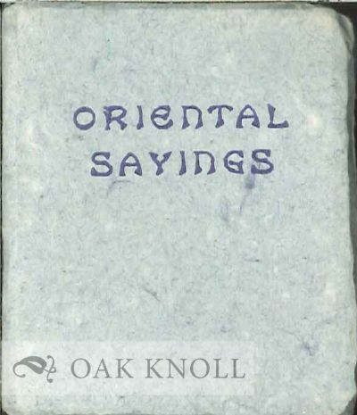 ORIENTAL SAYINGS: AN EXERCISE IN USING SMALL TYPES