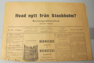 Korrespondesbladet Hvad nytt från Stockholm? N:o…