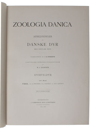 Zoologia Danica. Afbildninger af Danske Dyr med populær Text. 2det Bind: Fiske. Med 33 Kobbertavler. (photo 2)