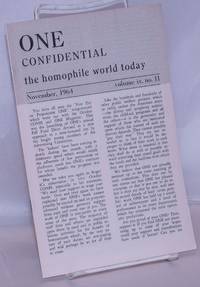 image of One Confidential: the homophile world today vol. 9, #11, November, 1964