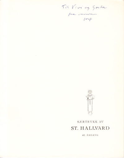 Byens gamle vestkant. Särtryck ur St. Hallvard.…