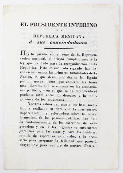El Presidente Interino de la Republica Mexicana a Sus Conciudadanos